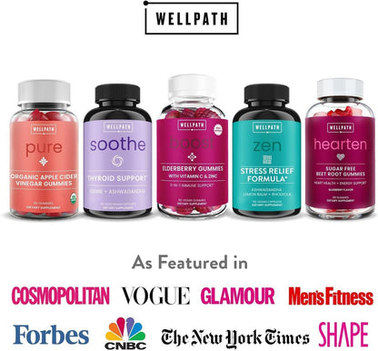 WellPath Soothe Hormonbalance für Frauen - Schilddrüsenunterstützung - Ashwagandha, Rhodiola, Jod, Selen & L-Tyrosin - Stimmungs- & Nebennierenunterstützung - Non-GMO, glutenfrei, 60 Kapseln