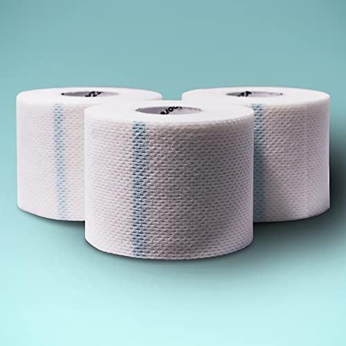 Areza Medical Chirurgisches Tape – Atmungsaktives, poröses Hautklebeband aus weichem Stoff – Fabripore – 2" x 10 yds (5 cm x 9 m) – 3 Rollen pro Packung