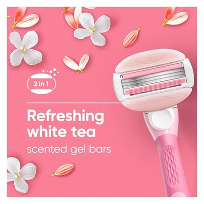 Gillette Venus ComfortGlide White Tea Damenrasierer – 1 Griff + 4 Klingenköpfe