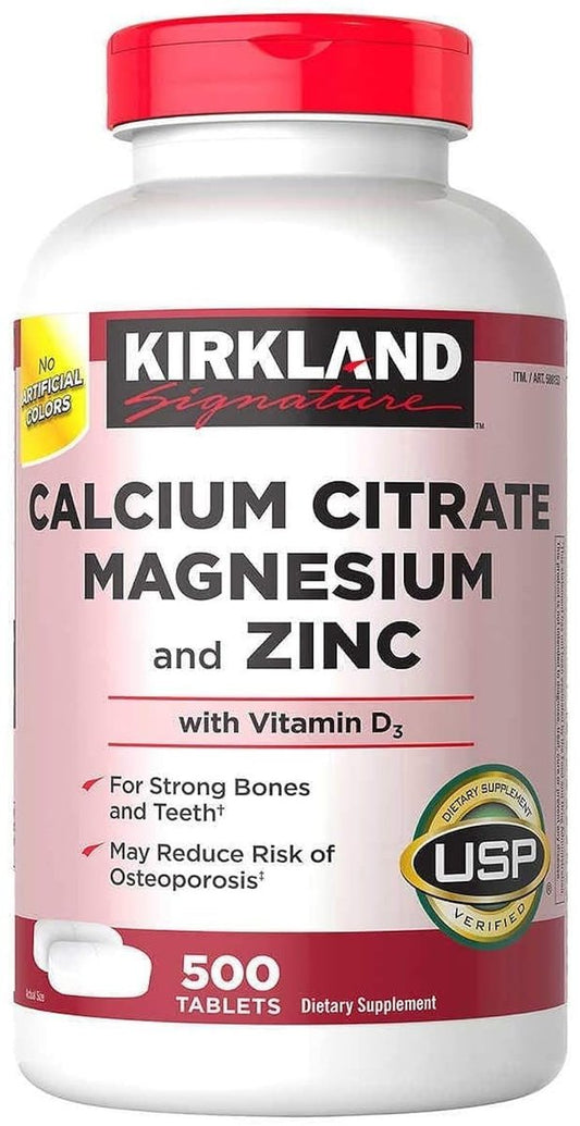 Kirkland Signature Calcium Citrat Magnesium und Zink – 500 Tabletten