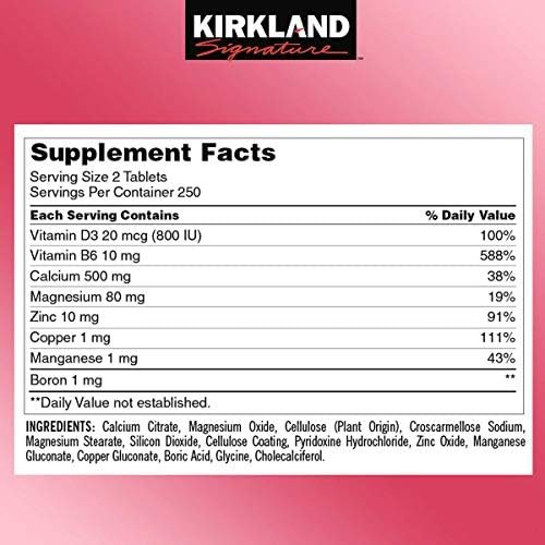Kirkland Signature Calcium Citrat Magnesium und Zink – 500 Tabletten
