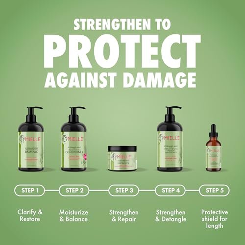 Mielle Organics Rosmarin Minze Stärkende Haarmaske – Tiefenpflege mit Biotin, Honig & Kokosöl für längere, gesündere Haare (340 g)