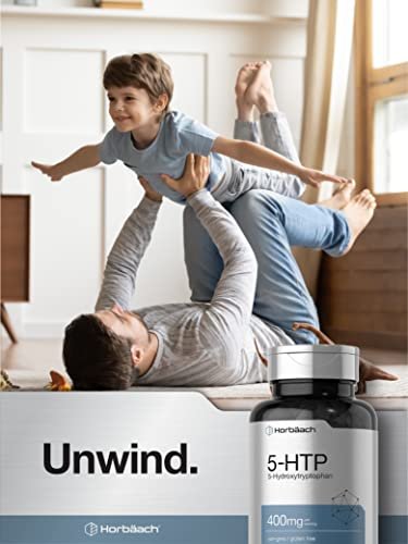 Horbäach 5-HTP 400 mg Kapseln | 120 Stück | Extra starkes Nahrungsergänzungsmittel | Non-GMO, Glutenfrei | 5-Hydroxytryptophan