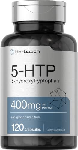 Horbäach 5-HTP 400 mg Kapseln | 120 Stück | Extra starkes Nahrungsergänzungsmittel | Non-GMO, Glutenfrei | 5-Hydroxytryptophan