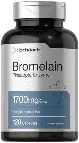 Horbäach Bromelain 1700 mg | 120 Kapseln | Unterstützt die Verdauungsgesundheit | Ananasenzympräparat | Nicht-GVO, glutenfrei