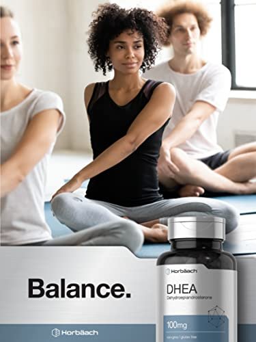 Horbäach DHEA 100mg | 200 Kapseln | Nahrungsergänzungsmittel für Männer und Frauen | Non-GVO, Glutenfrei
