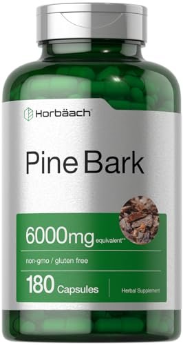 Horbäach Kiefernrindenextrakt | 180 Kapseln | Standardisiert auf 75 % Proanthocyanidine | Nicht-GVO, glutenfrei | Hochdosiert