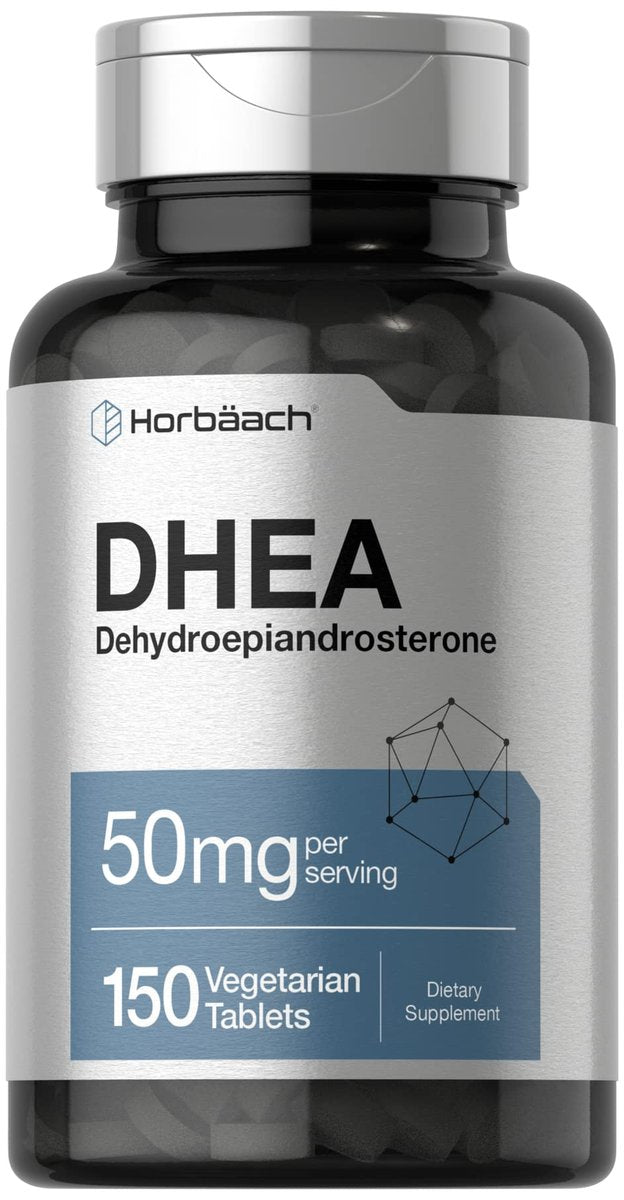 Horbäach DHEA 50 mg – 150 Tabletten | Nicht-GVO, Glutenfrei, Nahrungsergänzungsmittel