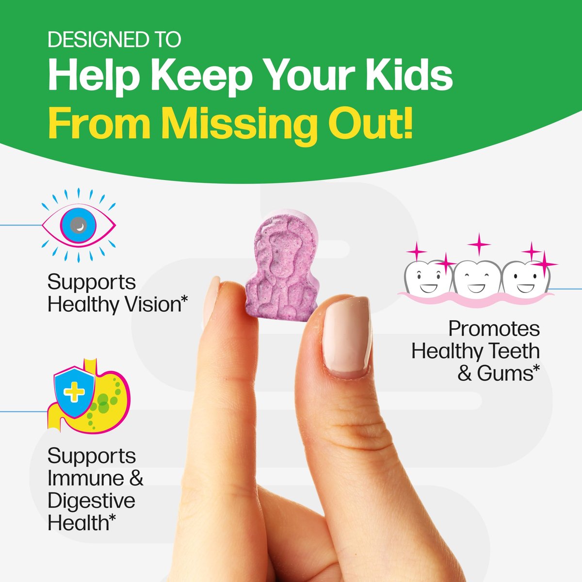 Culturelle Kids Complete Kautabletten Multivitamin + Probiotikum für Kinder, ab 3 Jahren, 50 Stück, Unterstützung für Verdauung, Mundgesundheit und Immunsystem – mit 11 Vitaminen & Mineralstoffen, inkl. Vitamin C, D3 & Zink