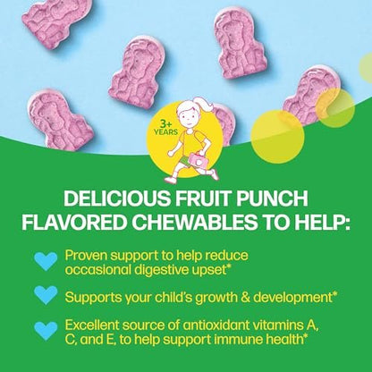Culturelle Kids Complete Kautabletten Multivitamin + Probiotikum für Kinder, ab 3 Jahren, 50 Stück, Unterstützung für Verdauung, Mundgesundheit und Immunsystem – mit 11 Vitaminen & Mineralstoffen, inkl. Vitamin C, D3 & Zink