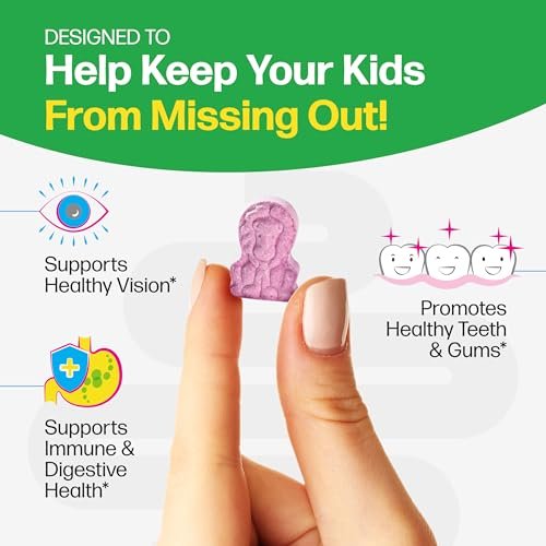 Culturelle Kids Complete Kautabletten Multivitamin + Probiotikum für Kinder, ab 3 Jahren, 50 Stück, Unterstützung für Verdauung, Mundgesundheit und Immunsystem – mit 11 Vitaminen & Mineralstoffen, inkl. Vitamin C, D3 & Zink