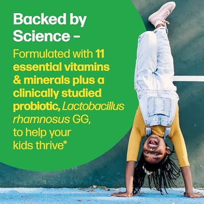 Culturelle Kids Complete Kautabletten Multivitamin + Probiotikum für Kinder, ab 3 Jahren, 50 Stück, Unterstützung für Verdauung, Mundgesundheit und Immunsystem – mit 11 Vitaminen & Mineralstoffen, inkl. Vitamin C, D3 & Zink