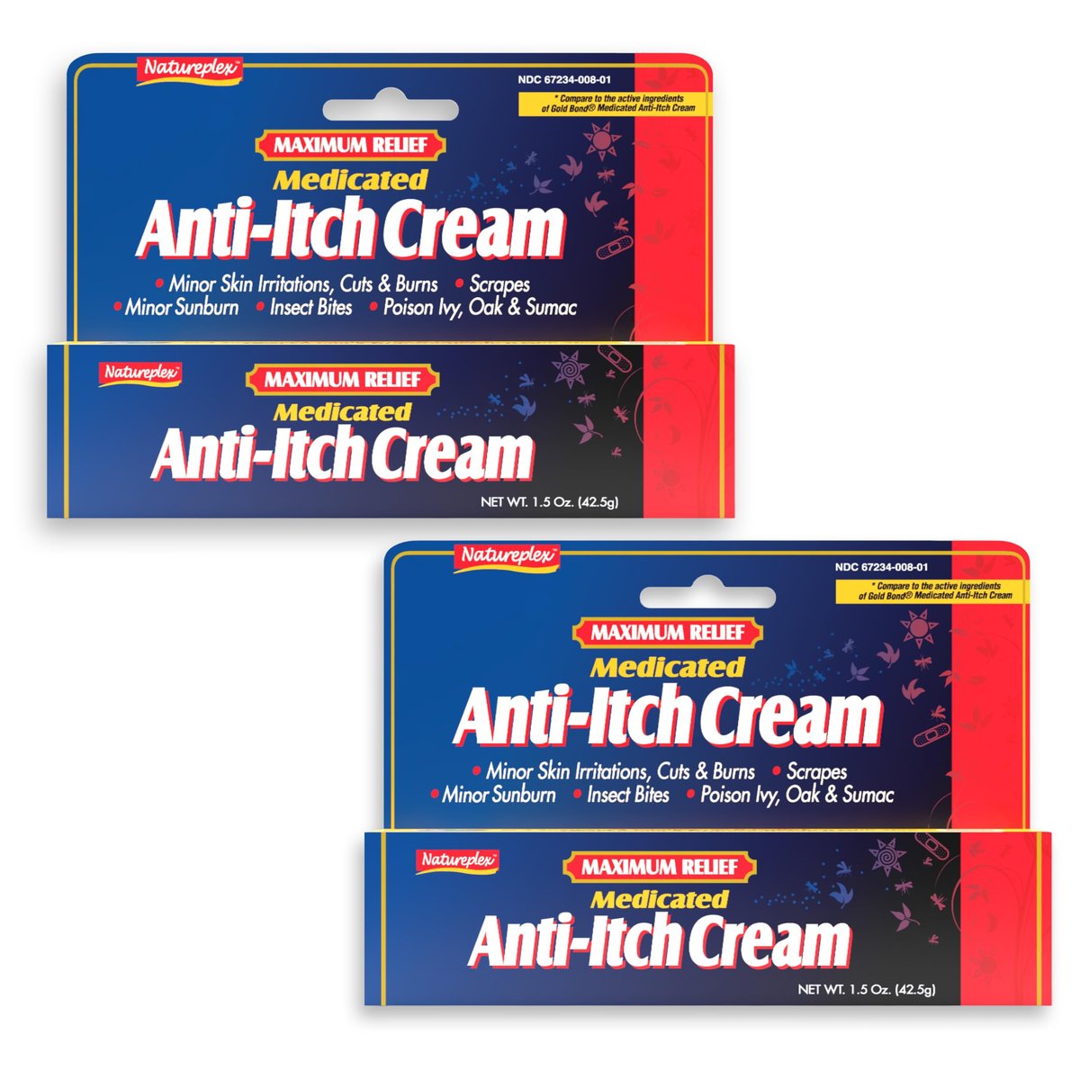 Natureplex Maximum Relief Medizinische Anti-Juckreiz Creme 1,5 Unzen (2er Pack) – Schnelle Linderung bei Hautausschlägen, Insektenstichen, Sonnenbrand, Schnittwunden, Verbrennungen, Giftefeu & mehr – Kühlendes Menthol & Pramoxin – Hergestellt in den USA