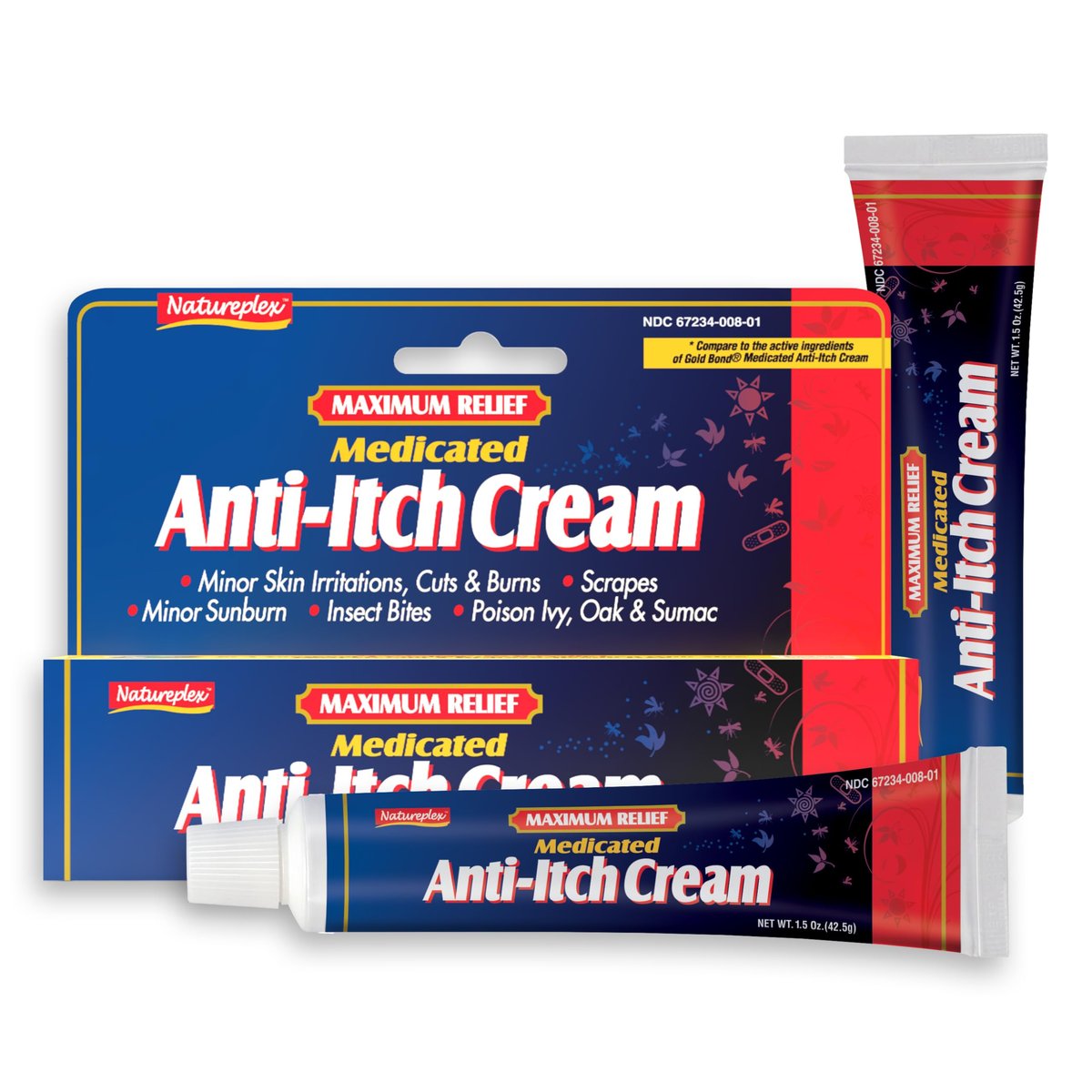 Natureplex Maximum Relief Medizinische Anti-Juckreiz Creme 1,5 Unzen (2er Pack) – Schnelle Linderung bei Hautausschlägen, Insektenstichen, Sonnenbrand, Schnittwunden, Verbrennungen, Giftefeu & mehr – Kühlendes Menthol & Pramoxin – Hergestellt in den USA