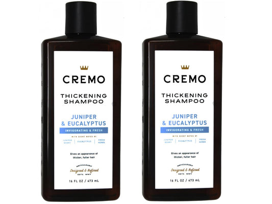 Cremo Barber Grade Verdickende Shampoo für feines oder dünner werdendes Haar, Wacholder & Eukalyptus, 2 x 473 ml