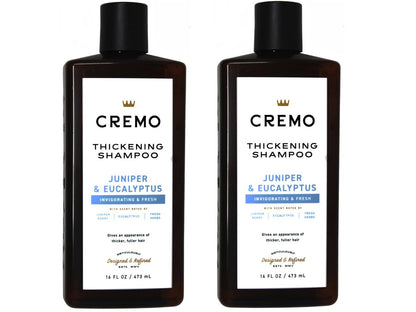 Cremo Barber Grade Verdickende Shampoo für feines oder dünner werdendes Haar, Wacholder & Eukalyptus, 2 x 473 ml