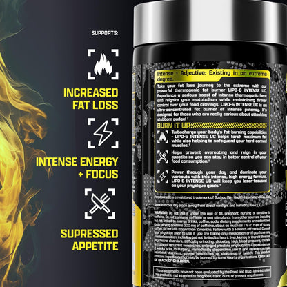 Nutrex Research Lipo6 Black Intense Ultra Concentrate – Thermogener Fettverbrenner für Männer und Frauen | Diät-Gewichtsverlust & Appetitzügler | 60 Kapseln