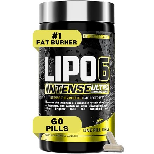 Nutrex Research Lipo6 Black Intense Ultra Concentrate – Thermogener Fettverbrenner für Männer und Frauen | Diät-Gewichtsverlust & Appetitzügler | 60 Kapseln