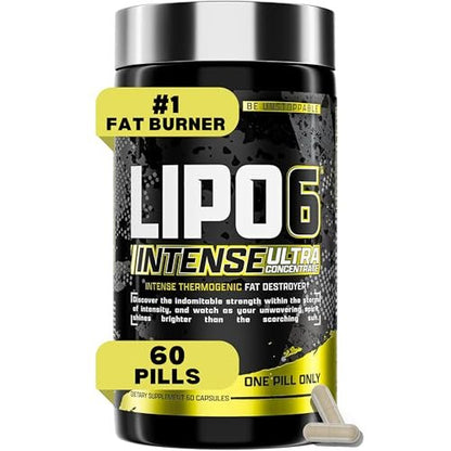 Nutrex Research Lipo6 Black Intense Ultra Concentrate – Thermogener Fettverbrenner für Männer und Frauen | Diät-Gewichtsverlust & Appetitzügler | 60 Kapseln