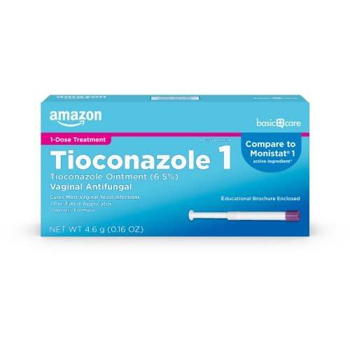 Tioconazol Creme 6,5 % – 1-Dosis Vaginalcreme gegen Scheidenpilz, Schnelle Linderung, Fertig-Applikator, Geruchslos, 0,16 Unze (1er-Pack)