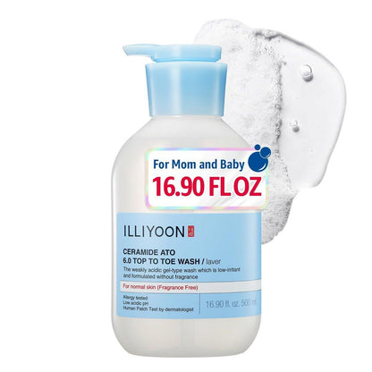 Illiyoon Ceramide Ato 6.0 Top to Toe Wash – Sanfte 3-in-1 Reinigung für Babyhaut, 500 ml