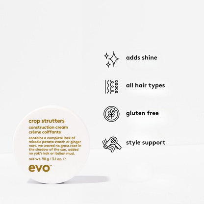 EVO Crop Strutters Haarstylingcreme für alle Haartypen - Definition, Textur & mittlerer Halt - 90 g