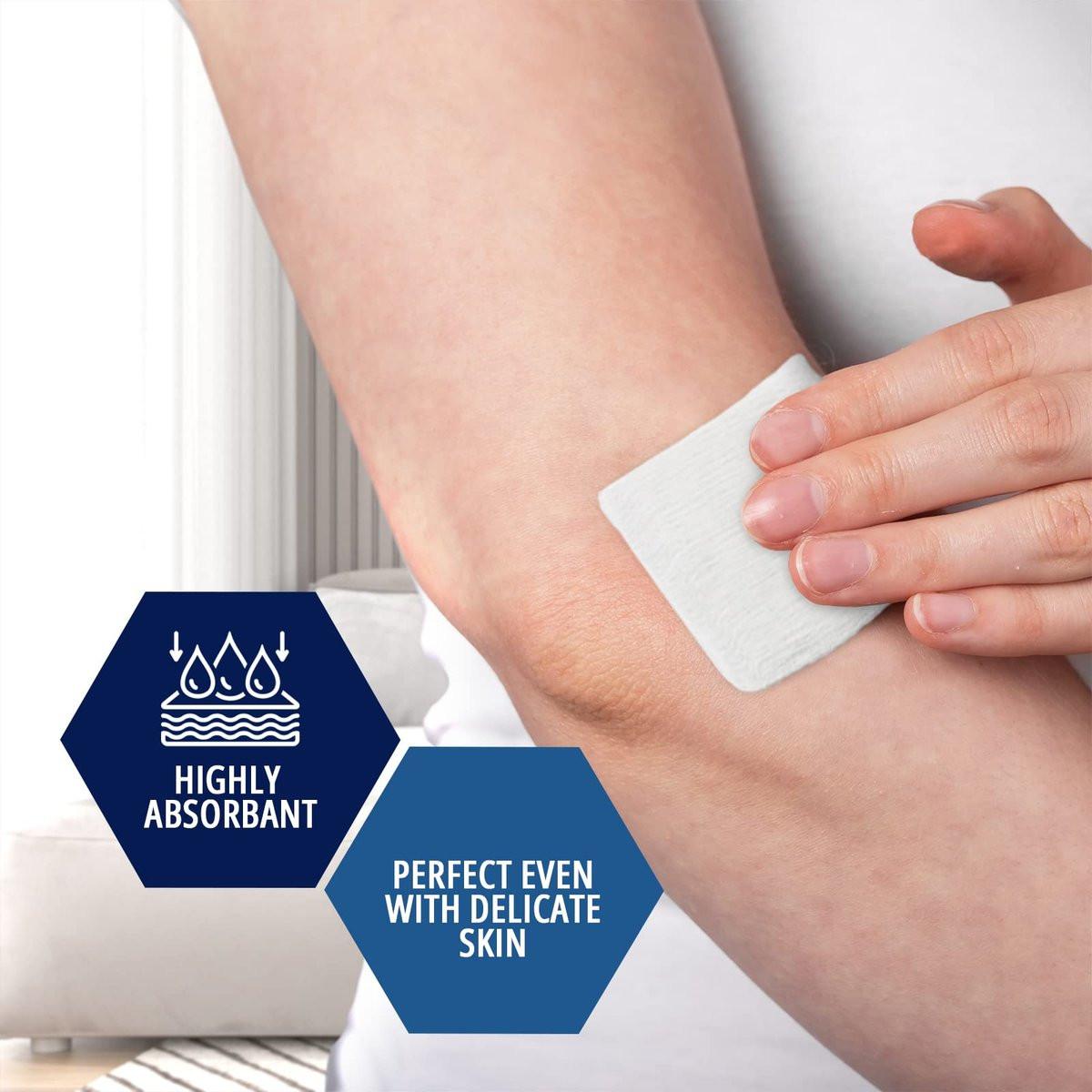 MED PRIDE Sterile Mullkompressen, 12-lagig, hochsaugfähige Baumwolle, einzeln verpackt, nicht haftend, schmerzfreier Wechsel (3x3 Zoll, 100 Stück)