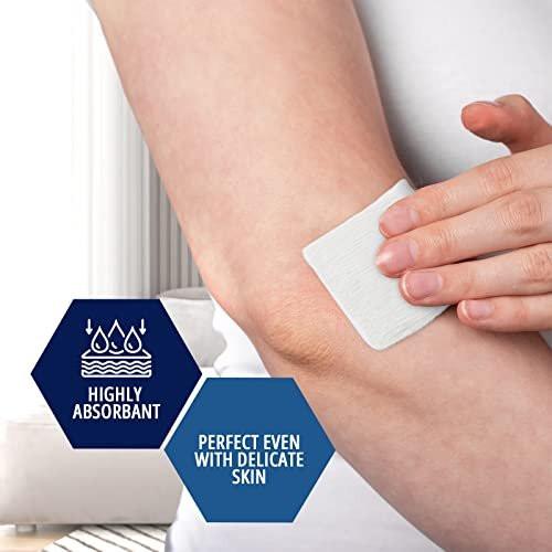 MED PRIDE Sterile Mullkompressen, 12-lagig, hochsaugfähige Baumwolle, einzeln verpackt, nicht haftend, schmerzfreier Wechsel (3x3 Zoll, 100 Stück)