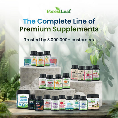 ForestLeaf Hyaluronsäure Kapseln | 100mg hoch bioverfügbares Hyaluron + 50mg Vitamin C | Für Hautfeuchtigkeit, Gelenkschmierung, Anti-Aging, Haare & Nägel | 120 Kapseln