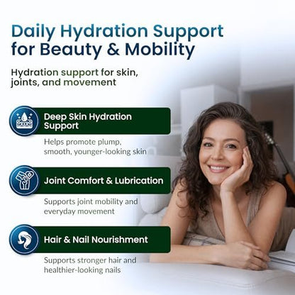 ForestLeaf Hyaluronsäure Kapseln | 100mg hoch bioverfügbares Hyaluron + 50mg Vitamin C | Für Hautfeuchtigkeit, Gelenkschmierung, Anti-Aging, Haare & Nägel | 120 Kapseln