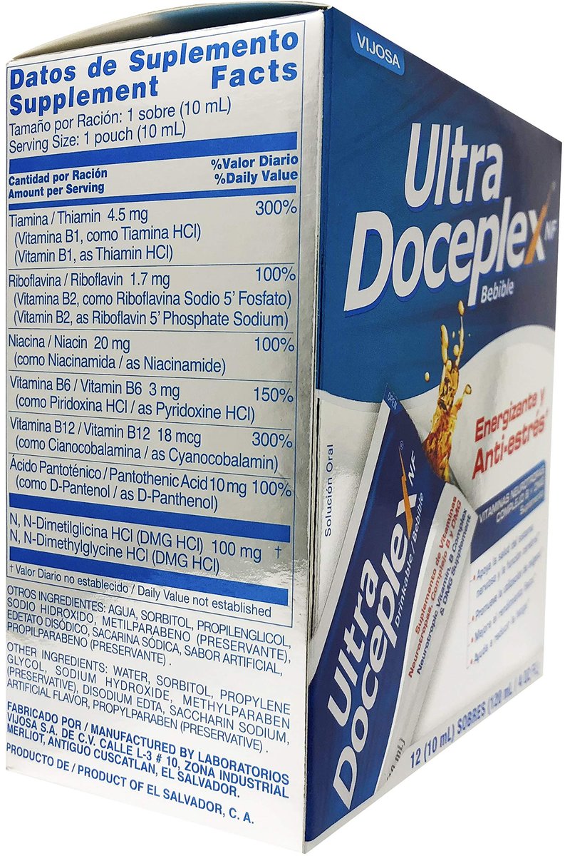 VIJOSA Ultra Doceplex Energy Pouches – Hochwirksamer B-Komplex in flüssiger Form, 12 Portionsbeutel