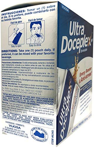 VIJOSA Ultra Doceplex Energy Pouches – Hochwirksamer B-Komplex in flüssiger Form, 12 Portionsbeutel