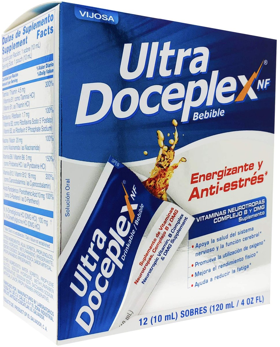 VIJOSA Ultra Doceplex Energy Pouches – Hochwirksamer B-Komplex in flüssiger Form, 12 Portionsbeutel
