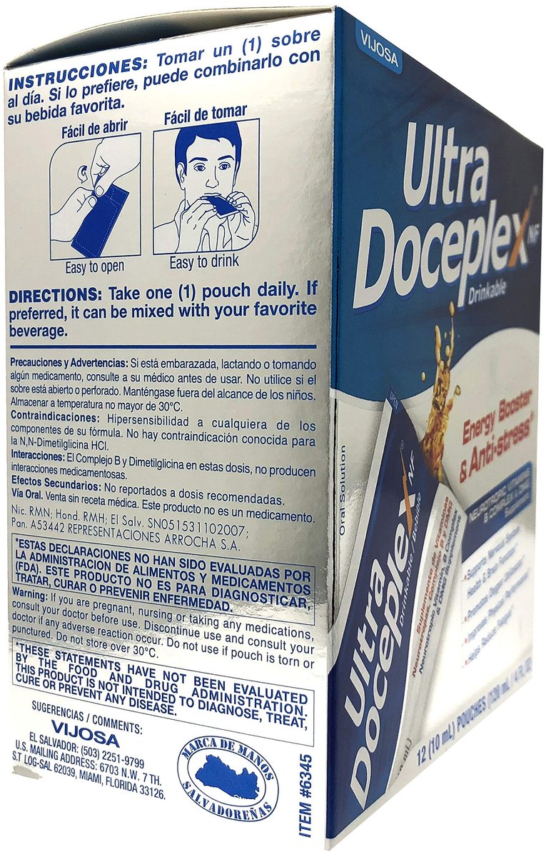 VIJOSA Ultra Doceplex Energy Pouches – Hochwirksamer B-Komplex in flüssiger Form, 12 Portionsbeutel