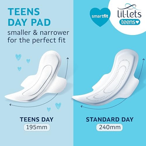 Lil-Lets Teens Binden mit Flügeln – 70 Stück Periodenbinden, dünn, saugstark, weich & atmungsaktiv, parfümfrei – für die erste Periode, leichte bis mittlere Tage