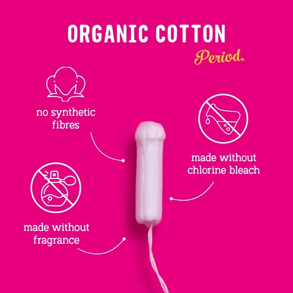 FLO Bio-Baumwoll-Tampons ohne Applikator – 16 Stück (8 Regular, 8 Super) – Auslaufsicher, chlorfrei gebleicht, vegan & tierversuchsfrei
