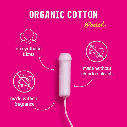 FLO Bio-Baumwoll-Tampons ohne Applikator – 16 Stück (8 Regular, 8 Super) – Auslaufsicher, chlorfrei gebleicht, vegan & tierversuchsfrei