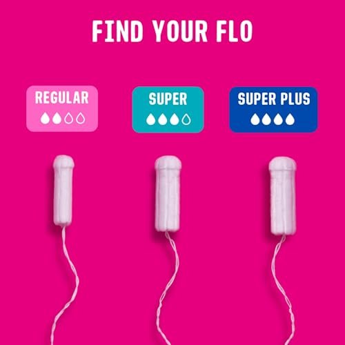 FLO Bio-Baumwoll-Tampons ohne Applikator – 16 Stück (8 Regular, 8 Super) – Auslaufsicher, chlorfrei gebleicht, vegan & tierversuchsfrei