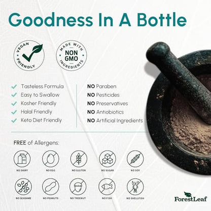 ForestLeaf Vitamin B2 Riboflavin 400mg – Energie, Haut & Zellgesundheit – Unterstützt das Nervensystem – Nicht-GVO & Glutenfrei – 90 Kapseln
