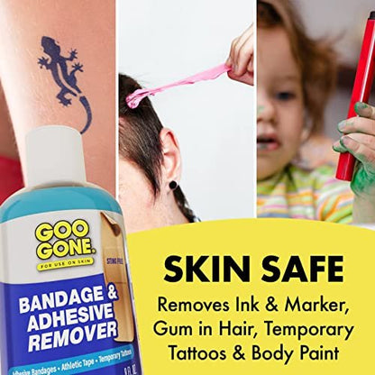 Goo Gone Hautkleber-Entferner – Sichere und schmerzfreie Entfernung von klebrigen Rückständen von kontinuierlichen Glukosemonitoren, KT Tape, medizinischem Klebeband, Herzfrequenzmessern, Insulinpumpen, 237 ml