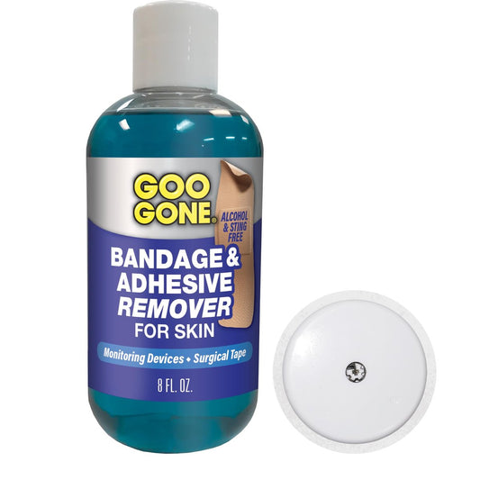 Goo Gone Hautkleber-Entferner – Sichere und schmerzfreie Entfernung von klebrigen Rückständen von kontinuierlichen Glukosemonitoren, KT Tape, medizinischem Klebeband, Herzfrequenzmessern, Insulinpumpen, 237 ml