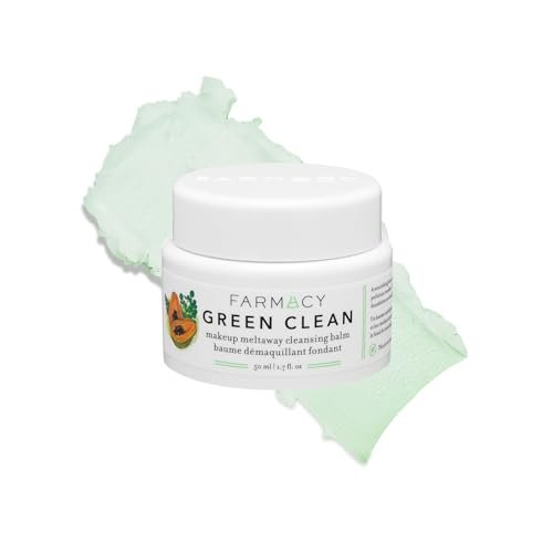 Farmacy Green Clean Makeup Remover Cleansing Balm – Wasserdichter Make-up-Entferner & Ölreiniger für das Gesicht – Schmilzt Make-up + SPF sanft – Hydratisiert & pflegt die Haut mit Super Greens + Papaya (50 ml)