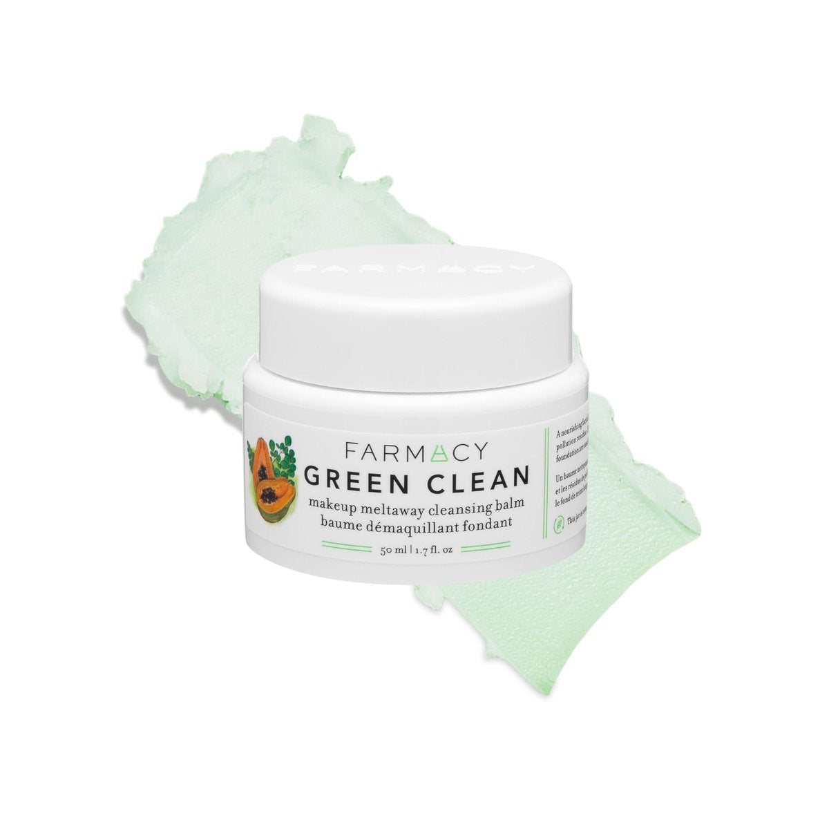 Farmacy Green Clean Makeup Remover Cleansing Balm – Wasserdichter Make-up-Entferner & Ölreiniger für das Gesicht – Schmilzt Make-up + SPF sanft – Hydratisiert & pflegt die Haut mit Super Greens + Papaya (50 ml)