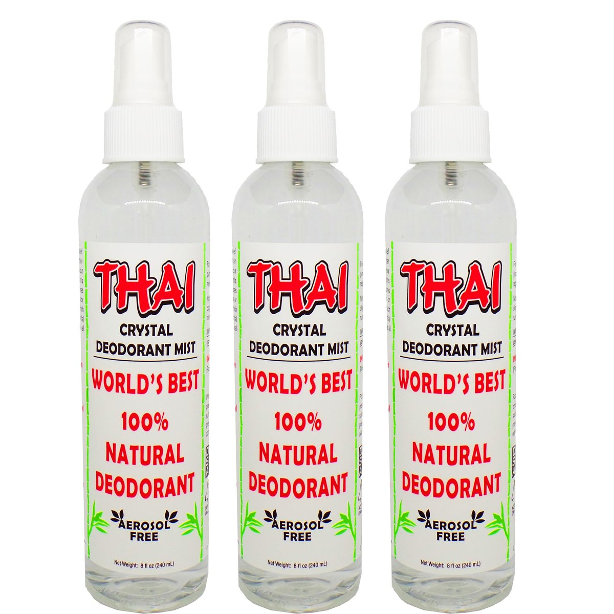 Thai Deodorant Stone Kristallspray Natürliches Deodorant 8 oz. Bundle (3er-Pack)
