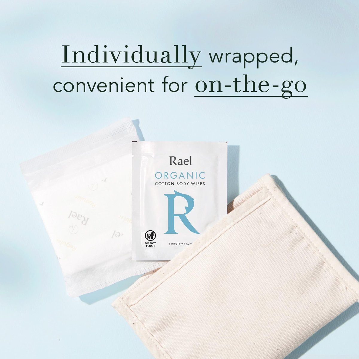 Rael Bio-Baumwolltücher für den Körper – einzeln verpackt, für alle Hauttypen (10 Stück, 2er-Pack)