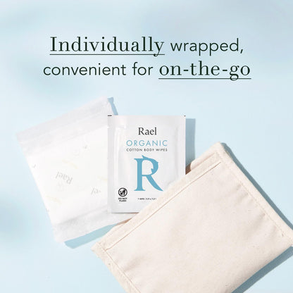 Rael Bio-Baumwolltücher für den Körper – einzeln verpackt, für alle Hauttypen (10 Stück, 2er-Pack)