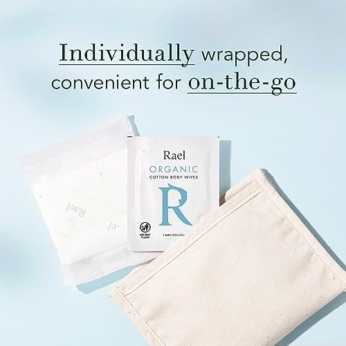 Rael Bio-Baumwolltücher für den Körper – einzeln verpackt, für alle Hauttypen (10 Stück, 2er-Pack)