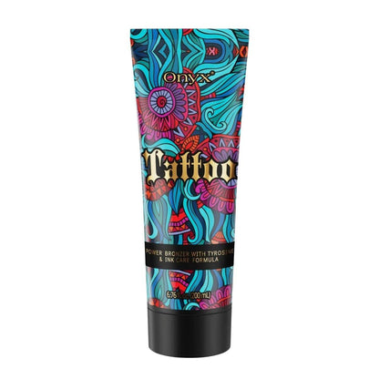 Onyx Tattoo Tanning Lotion – Bräunungsbeschleuniger mit Bronzer und Tattoo-Schutz für Sonnenbänke – 6,76 Fl Oz