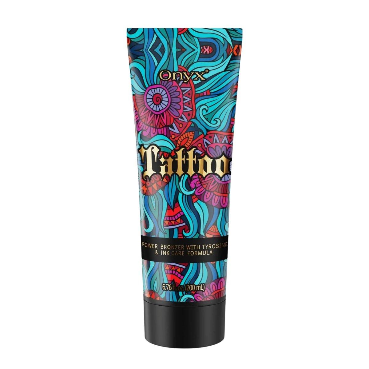 Onyx Tattoo Tanning Lotion – Bräunungsbeschleuniger mit Bronzer und Tattoo-Schutz für Sonnenbänke – 6,76 Fl Oz