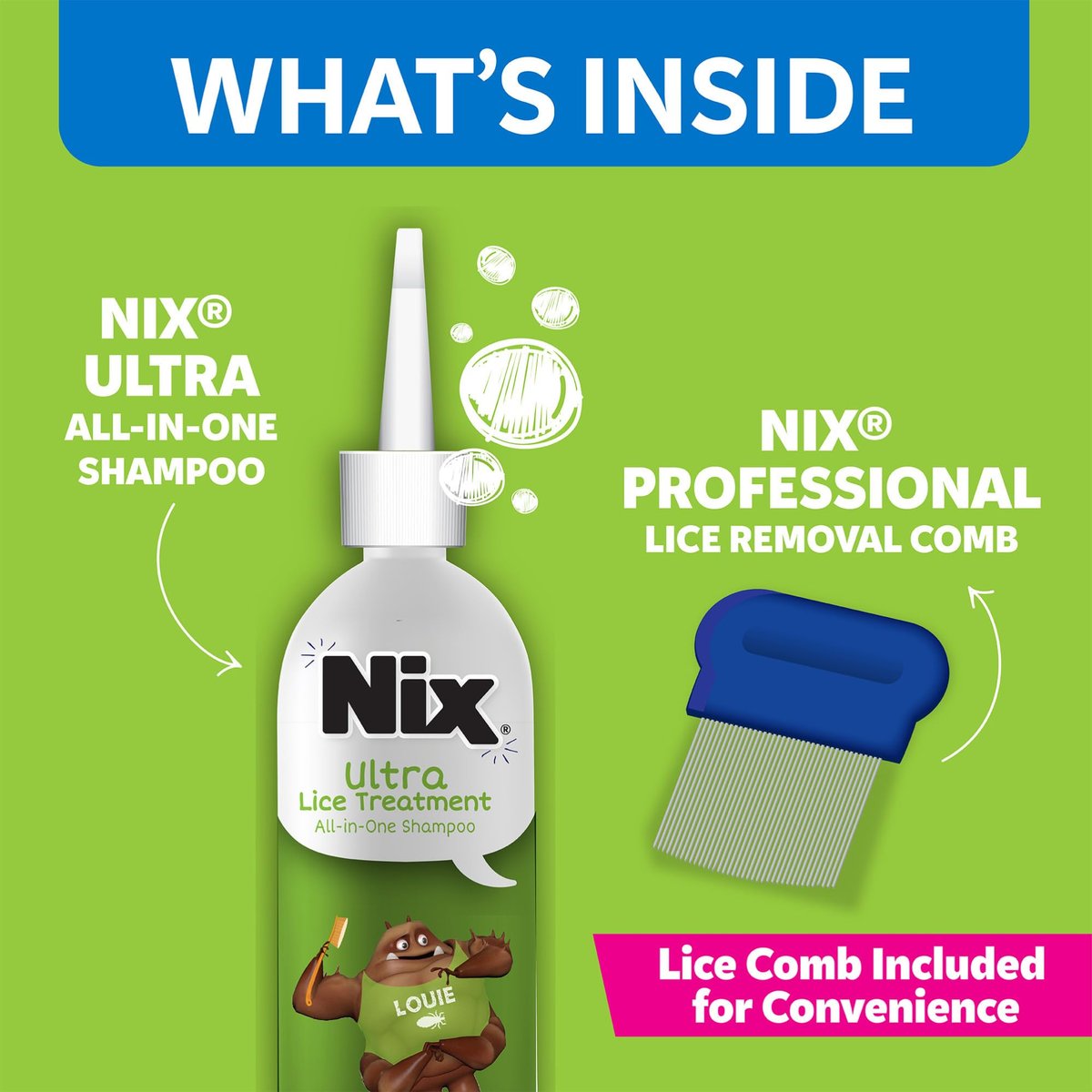 Nix Ultra Superlice Behandlung – All-in-One Shampoo gegen Kopfläuse mit Nissenkamm, 118 ml